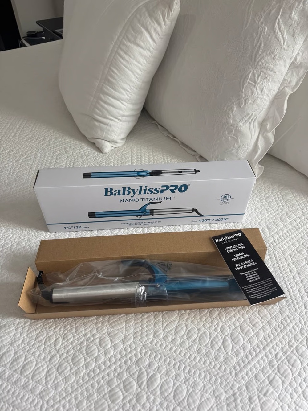 New BaBylissPRO Nano Titanium Curling Wand Size 1-1/4”